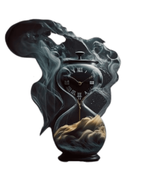 hourglass with a clock